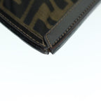 FENDI Zucca Canvas Clutch Bag Black Brownam5573