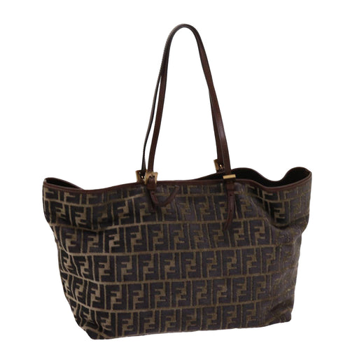 FENDI Zucca Canvas Tote Bag Black Brownam5618
