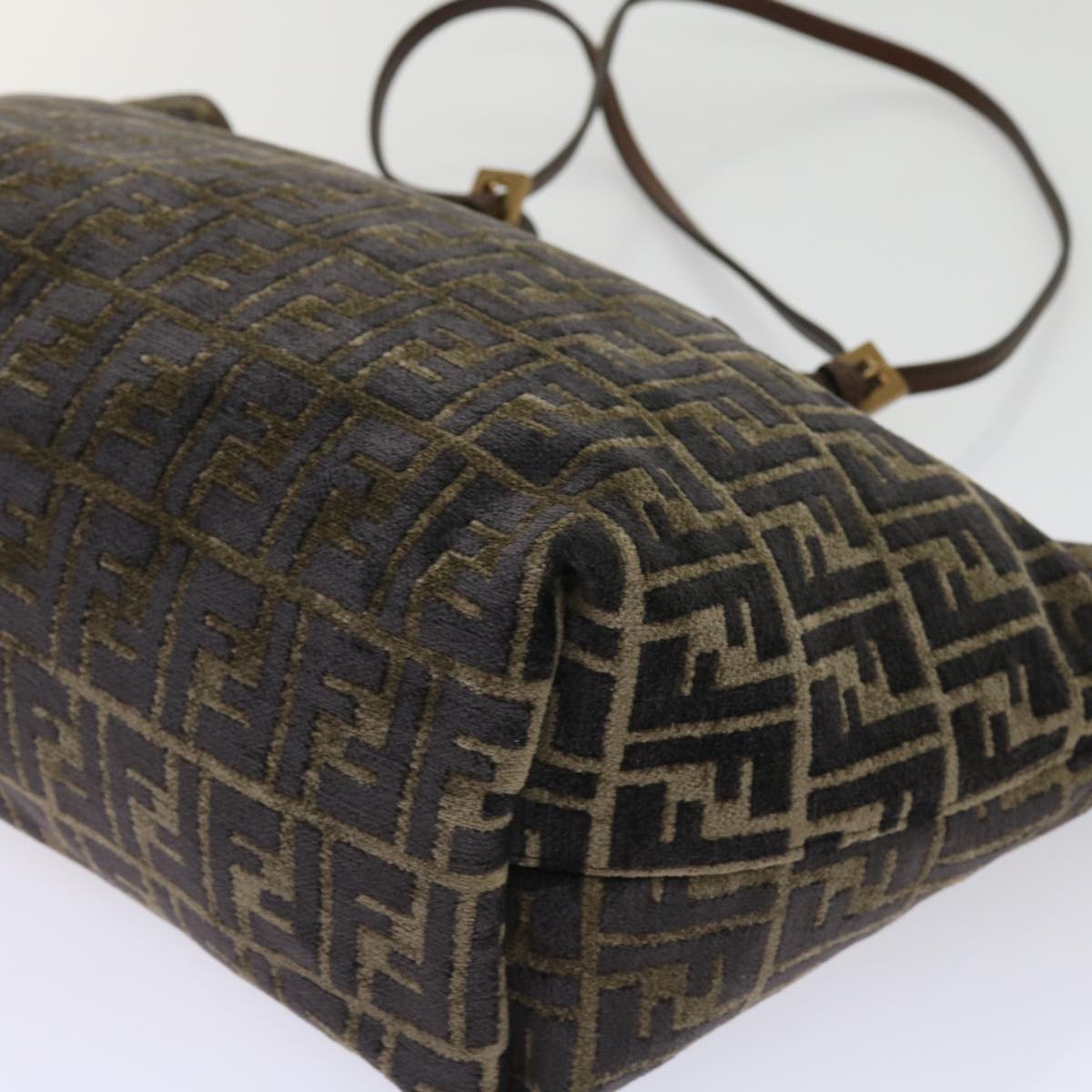 FENDI Zucca Canvas Tote Bag Black Brownam5618