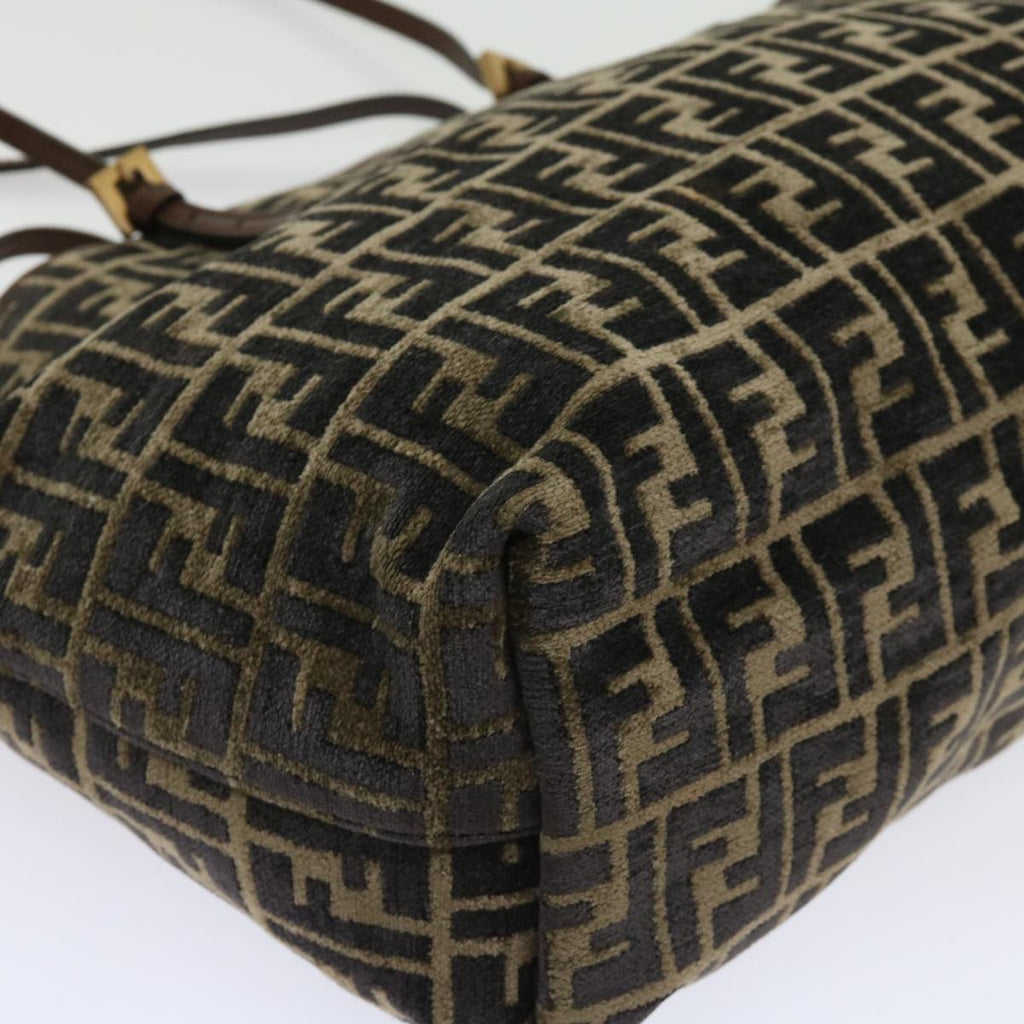 FENDI Zucca Canvas Tote Bag Black Brownam5618