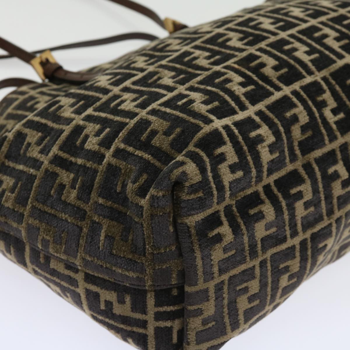 FENDI Zucca Canvas Tote Bag Black Brownam5618