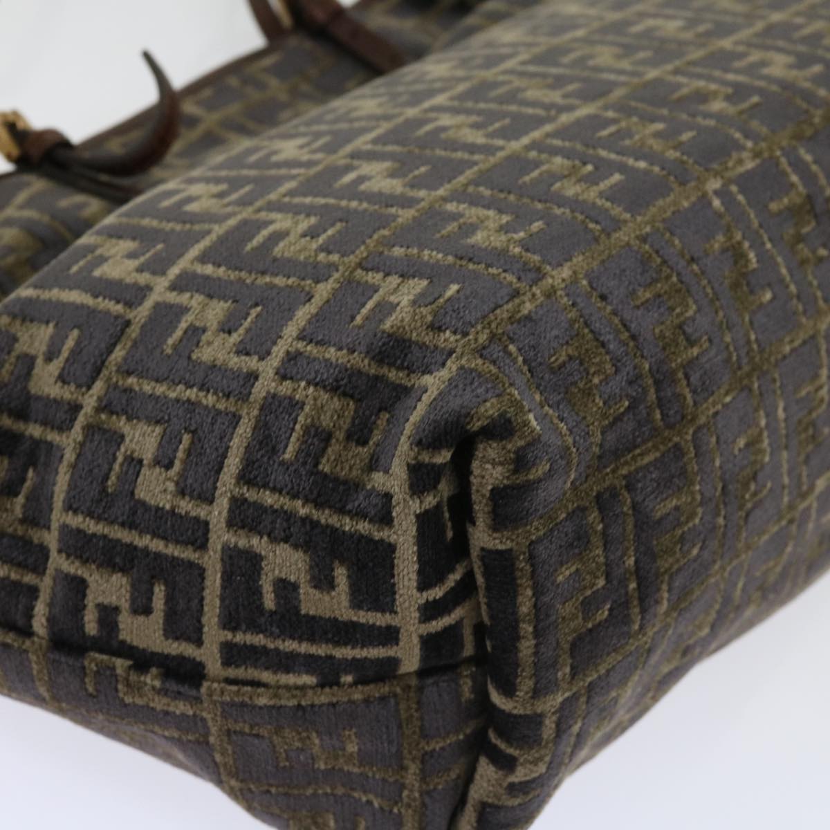 FENDI Zucca Canvas Tote Bag Black Brownam5618