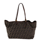 FENDI Zucca Canvas Tote Bag Black Brownam5618