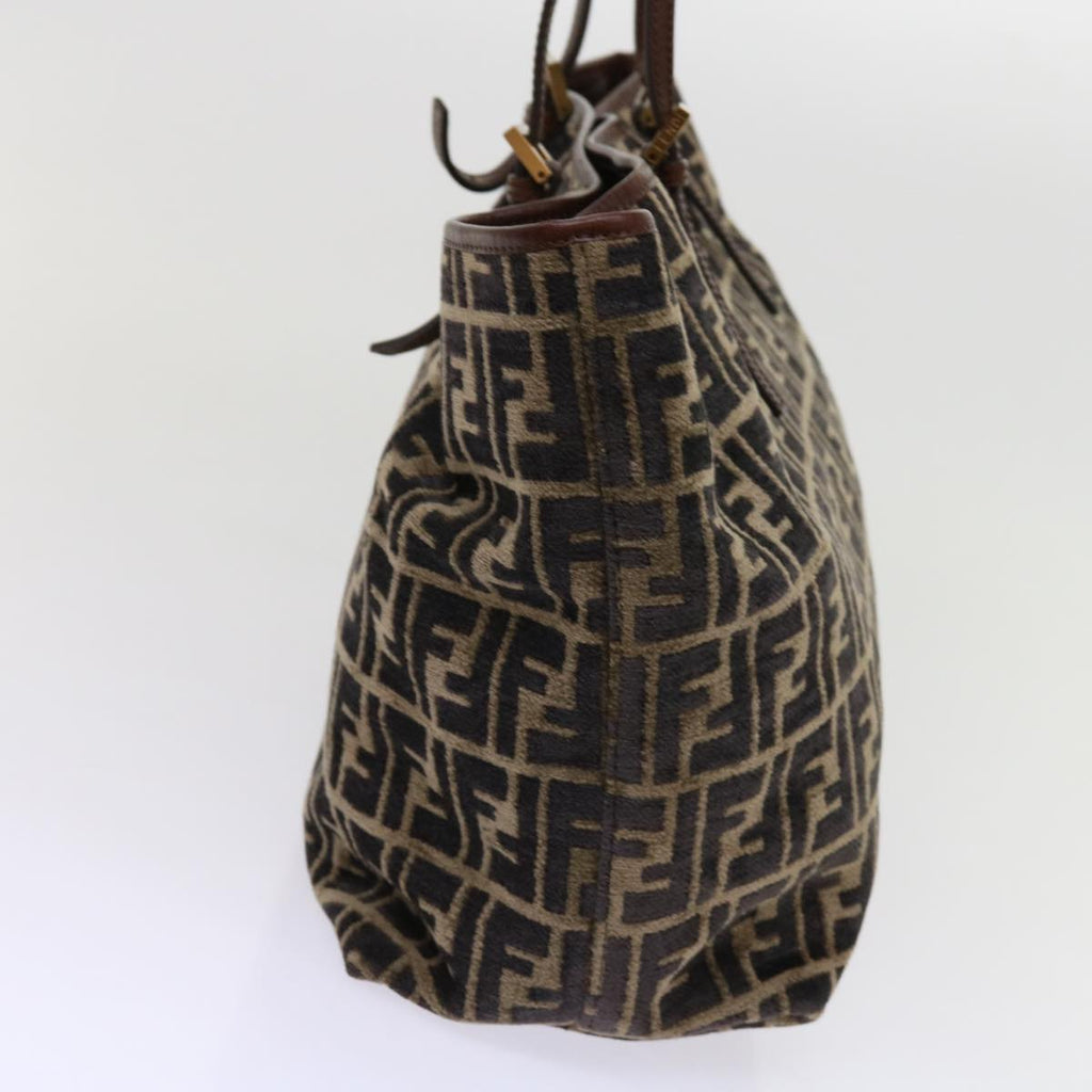 FENDI Zucca Canvas Tote Bag Black Brownam5618