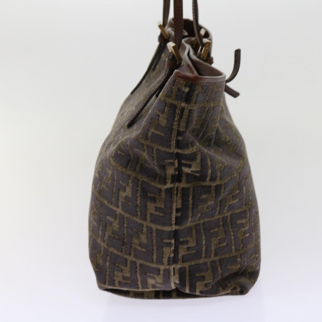 FENDI Zucca Canvas Tote Bag Black Brownam5618