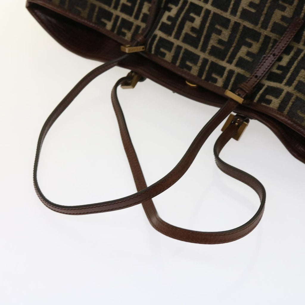 FENDI Zucca Canvas Tote Bag Black Brownam5618