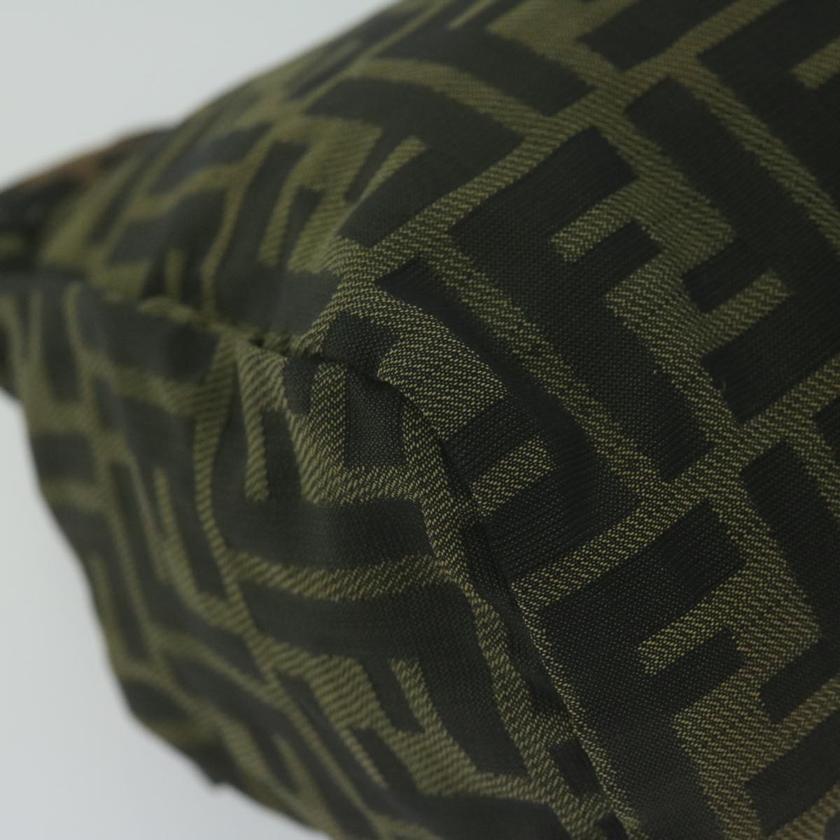 FENDI Zucca Canvas Hand Bag Black Brownam5632