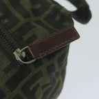 FENDI Zucca Canvas Hand Bag Black Brownam5632