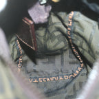 FENDI Zucca Canvas Hand Bag Black Brownam5632