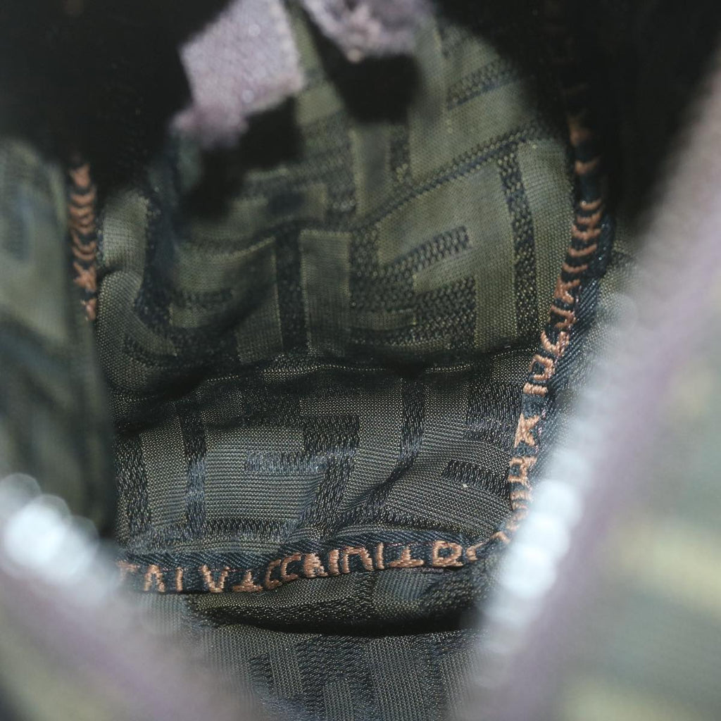 FENDI Zucca Canvas Hand Bag Black Brownam5632