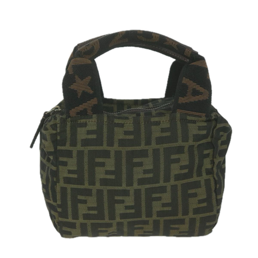 FENDI Zucca Canvas Hand Bag Black Brownam5632