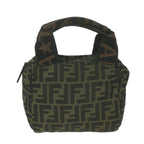 FENDI Zucca Canvas Hand Bag Black Brownam5632