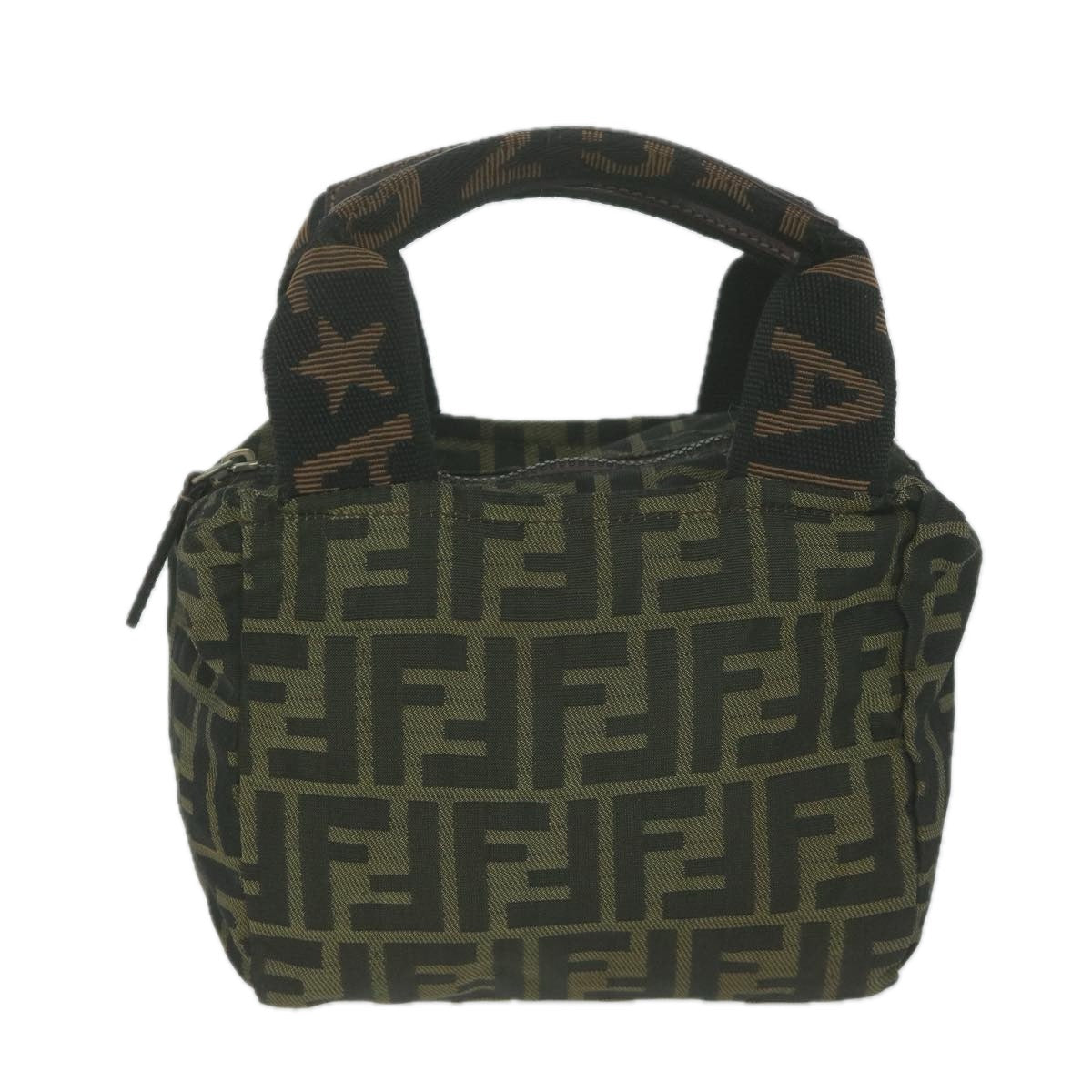 FENDI Zucca Canvas Hand Bag Black Brownam5632