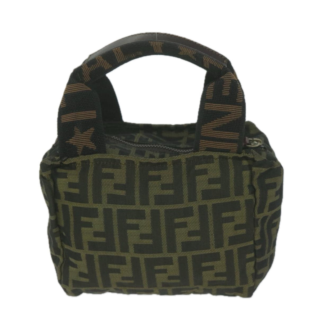FENDI Zucca Canvas Hand Bag Black Brownam5632