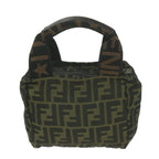 FENDI Zucca Canvas Hand Bag Black Brownam5632