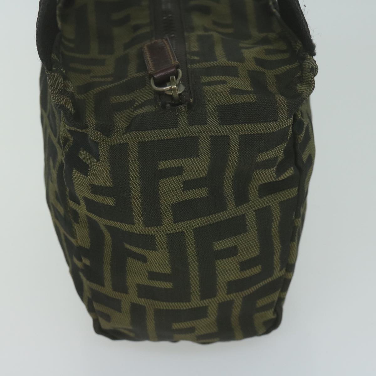 FENDI Zucca Canvas Hand Bag Black Brownam5632