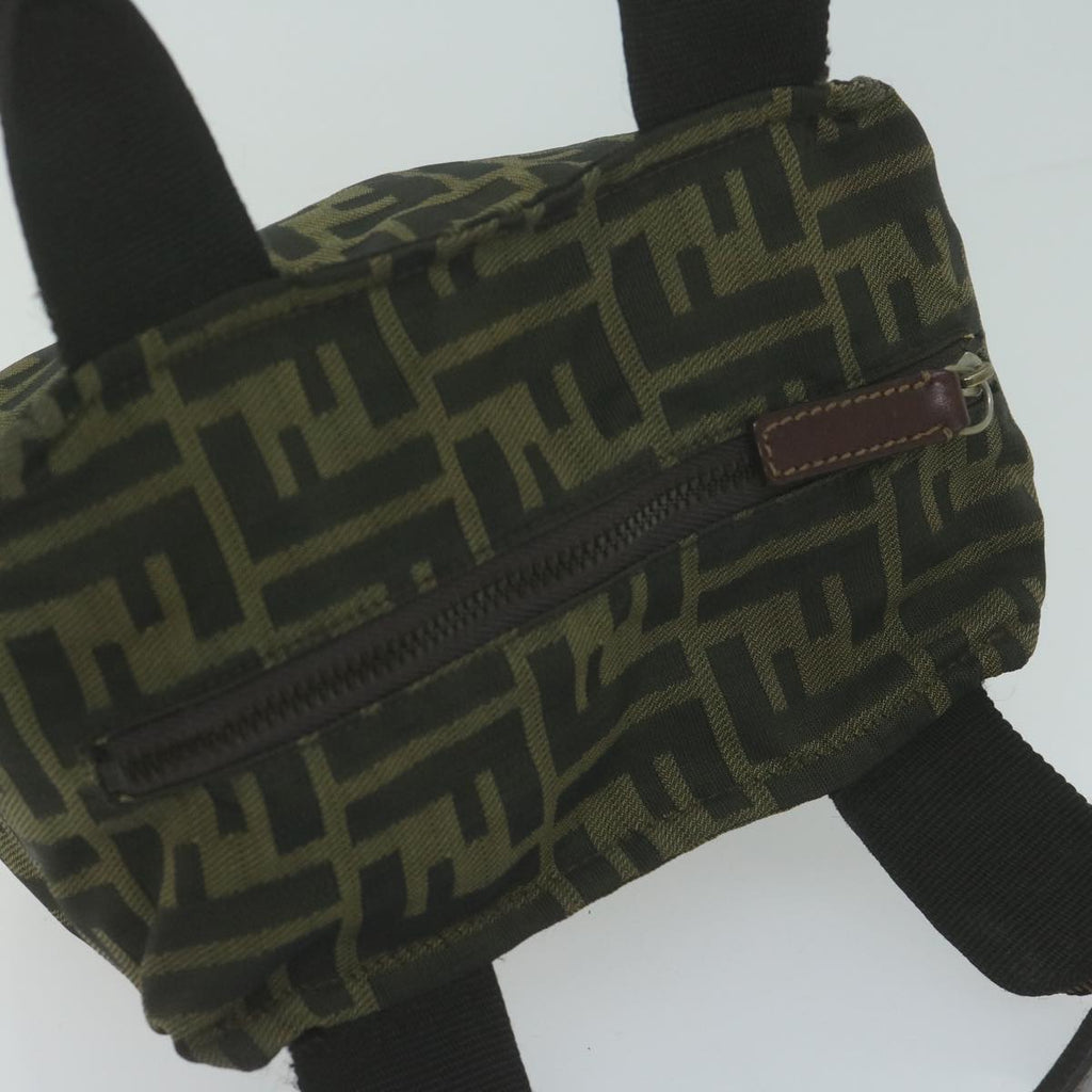 FENDI Zucca Canvas Hand Bag Black Brownam5632