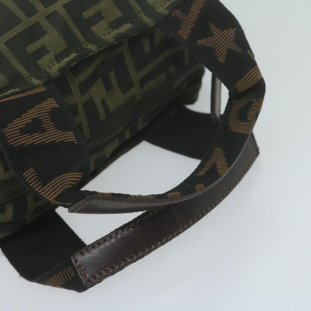 FENDI Zucca Canvas Hand Bag Black Brownam5632