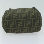 FENDI Zucca Canvas Hand Bag Black Brownam5632