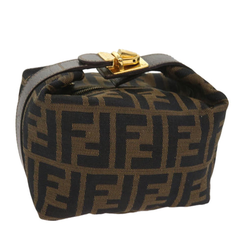FENDI Zucca Canvas Mini Hand Bag Black Brownam5640