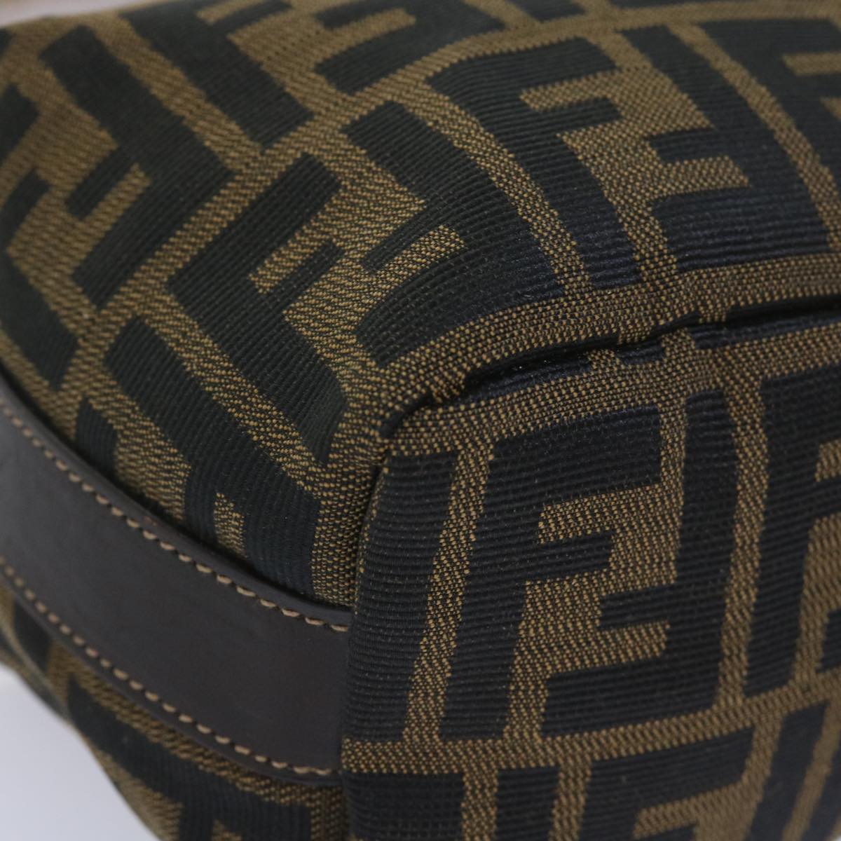FENDI Zucca Canvas Mini Hand Bag Black Brownam5640