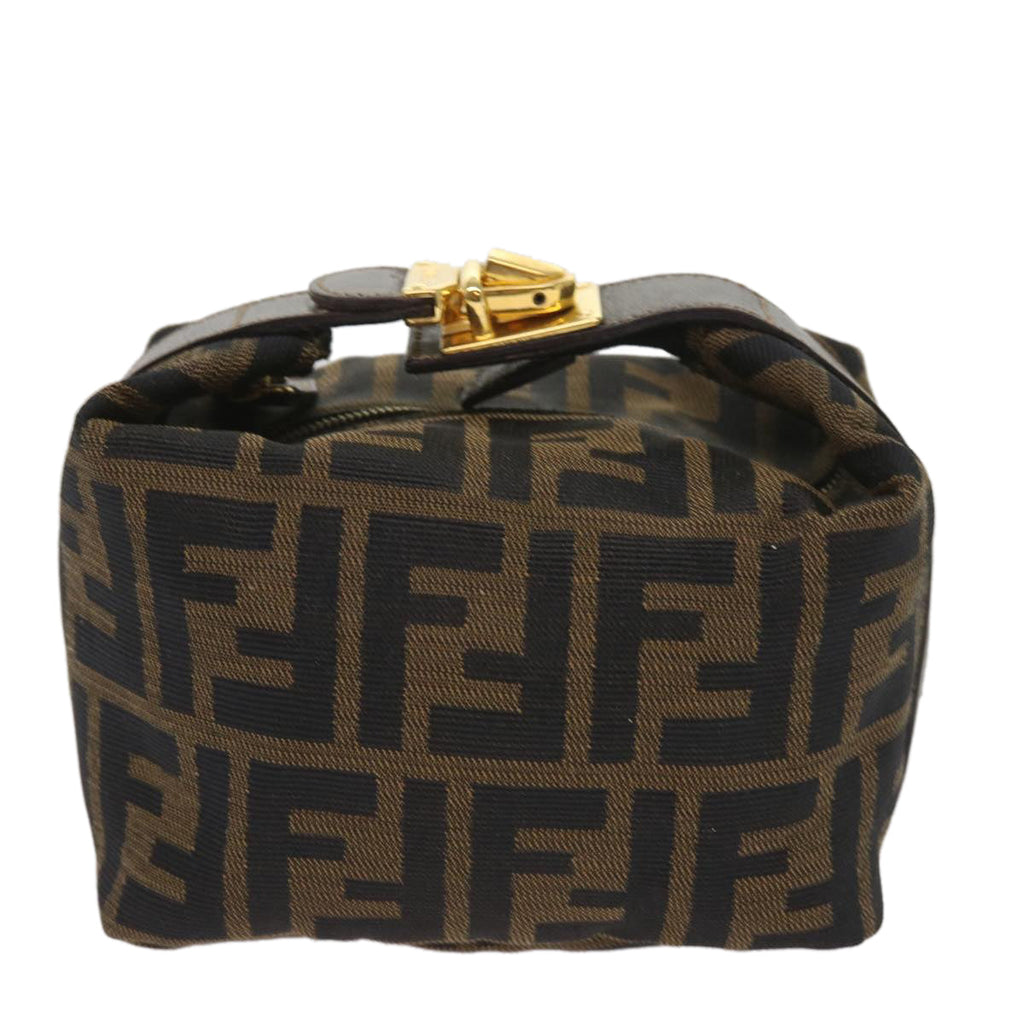 FENDI Zucca Canvas Mini Hand Bag Black Brownam5640