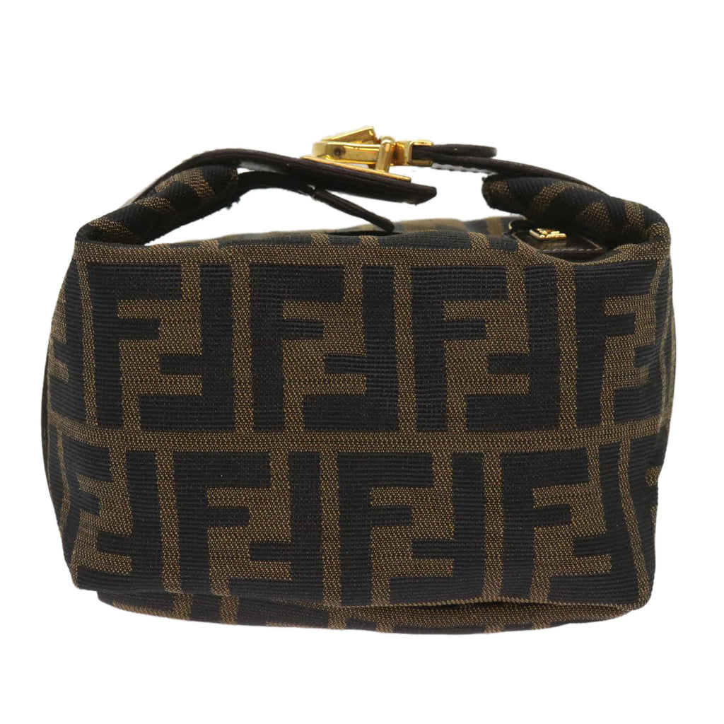 FENDI Zucca Canvas Mini Hand Bag Black Brownam5640