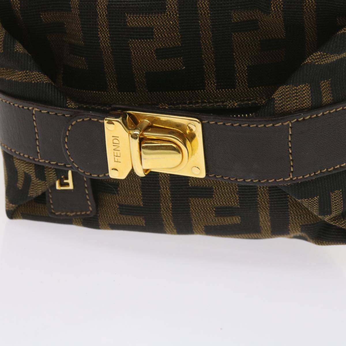 FENDI Zucca Canvas Mini Hand Bag Black Brownam5640