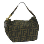 FENDI Zucca Canvas Hand Bag Black Brownam5701