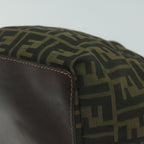 FENDI Zucca Canvas Hand Bag Black Brownam5701