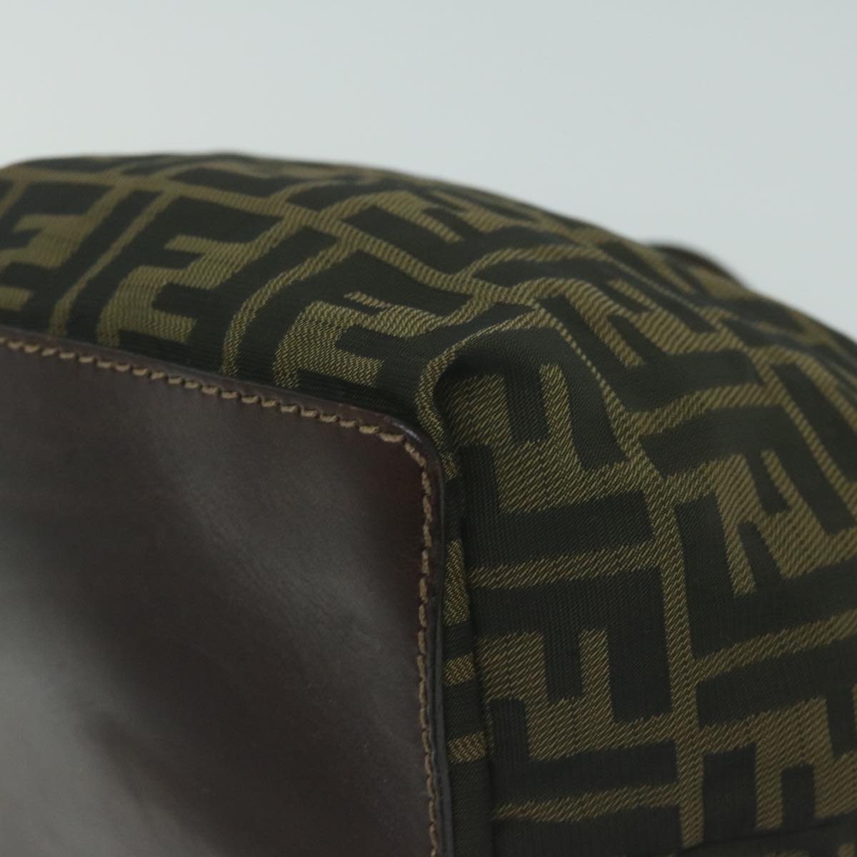 FENDI Zucca Canvas Hand Bag Black Brownam5701