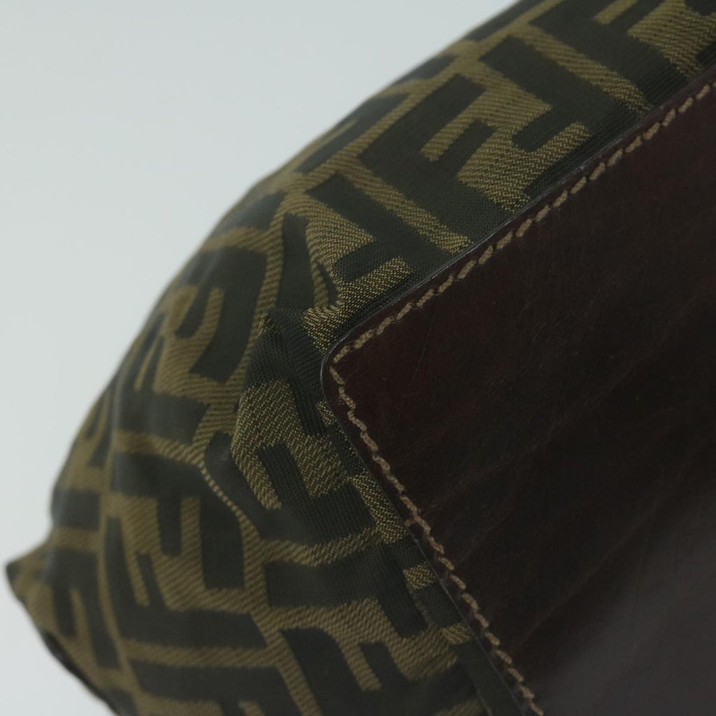 FENDI Zucca Canvas Hand Bag Black Brownam5701