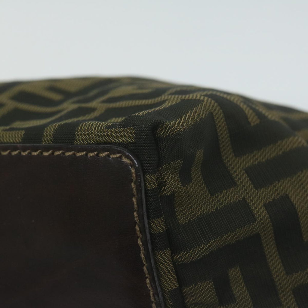 FENDI Zucca Canvas Hand Bag Black Brownam5701