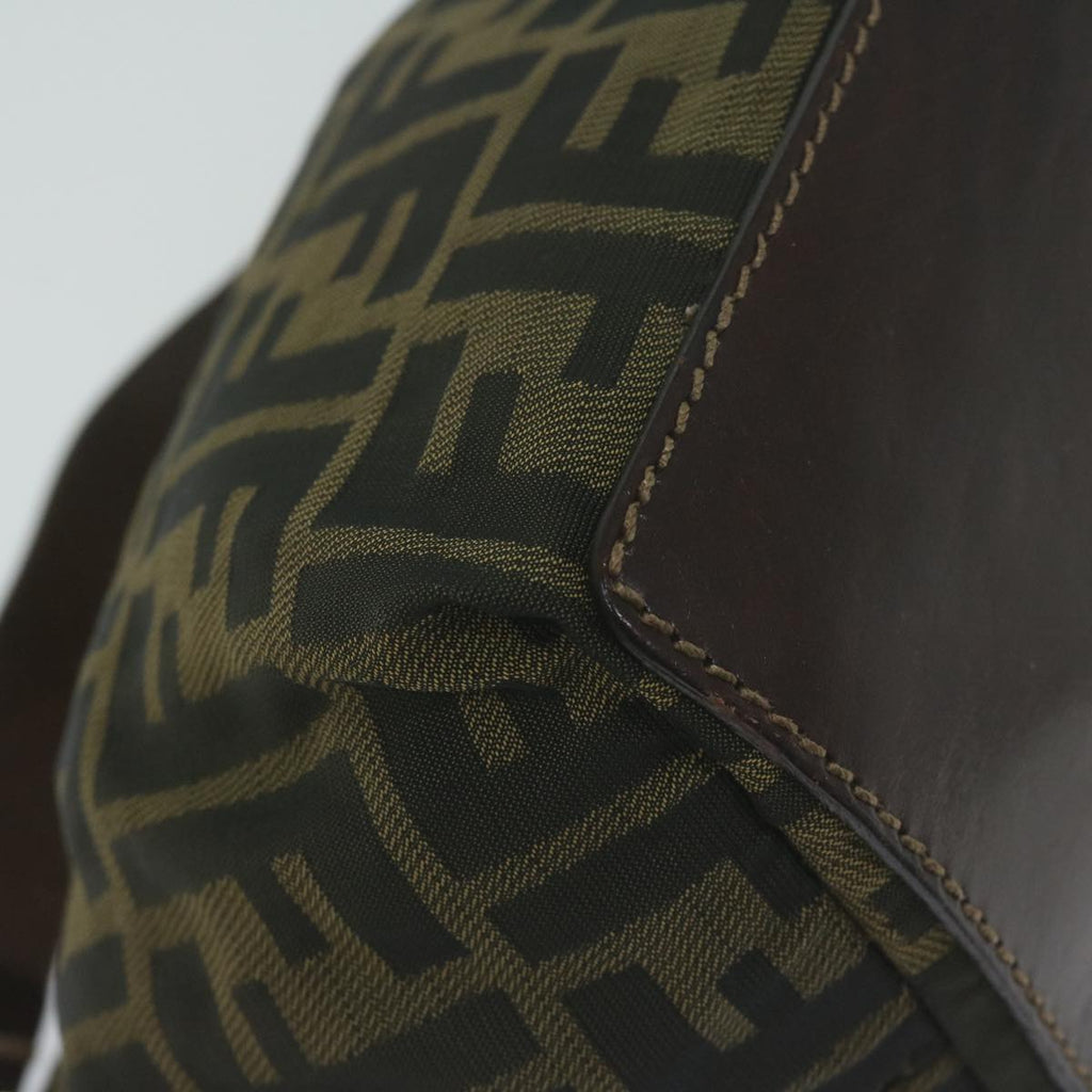 FENDI Zucca Canvas Hand Bag Black Brownam5701