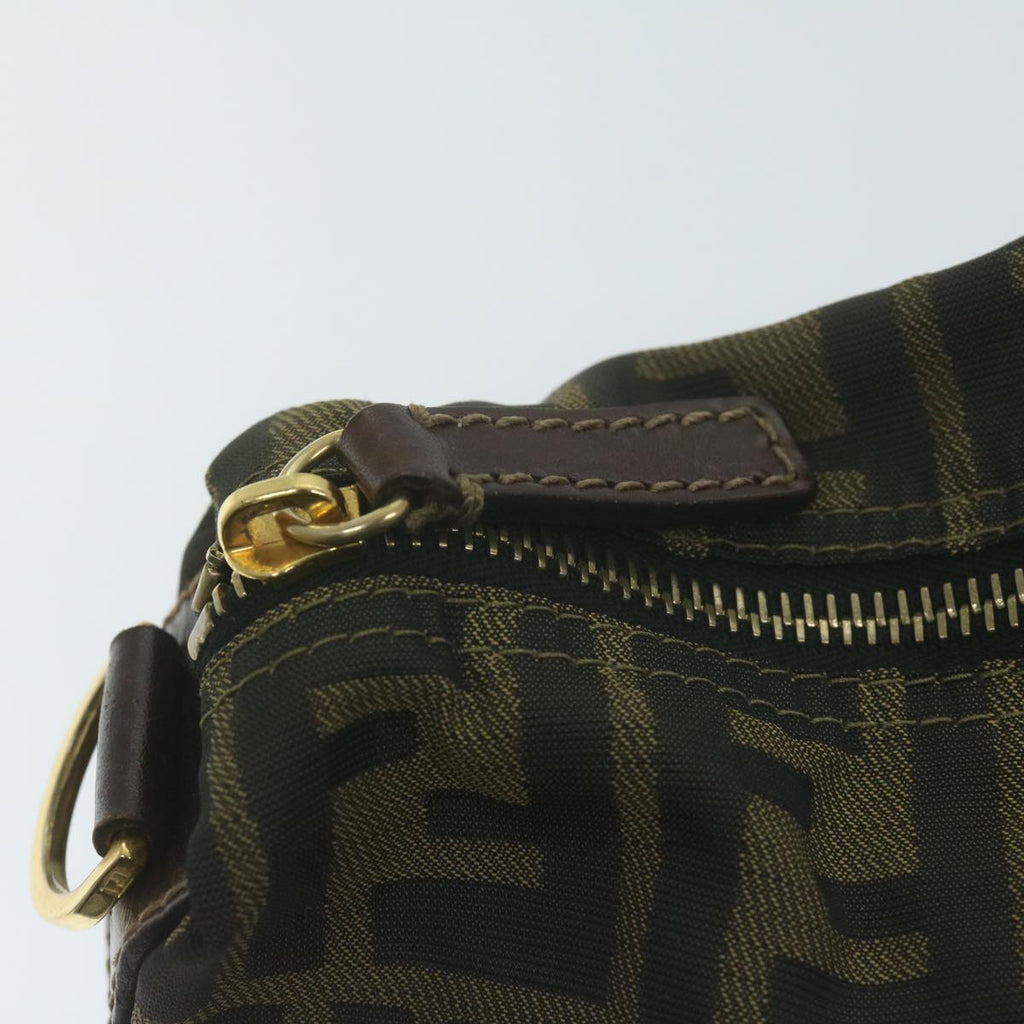 FENDI Zucca Canvas Hand Bag Black Brownam5701