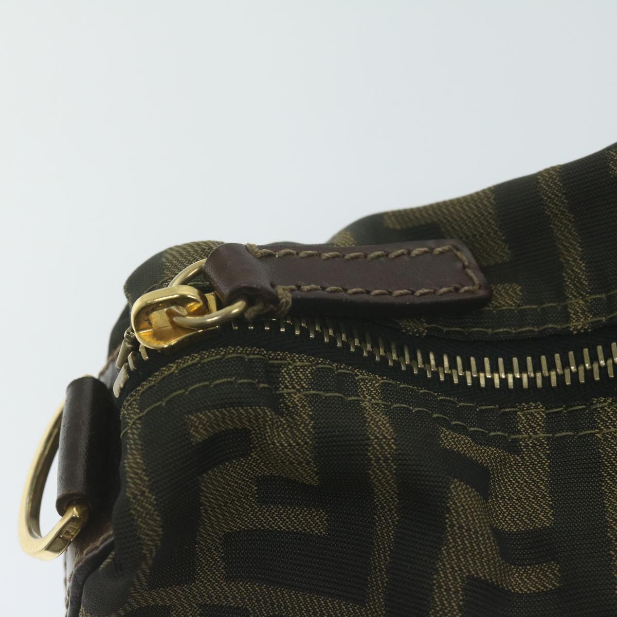 FENDI Zucca Canvas Hand Bag Black Brownam5701