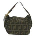 FENDI Zucca Canvas Hand Bag Black Brownam5701