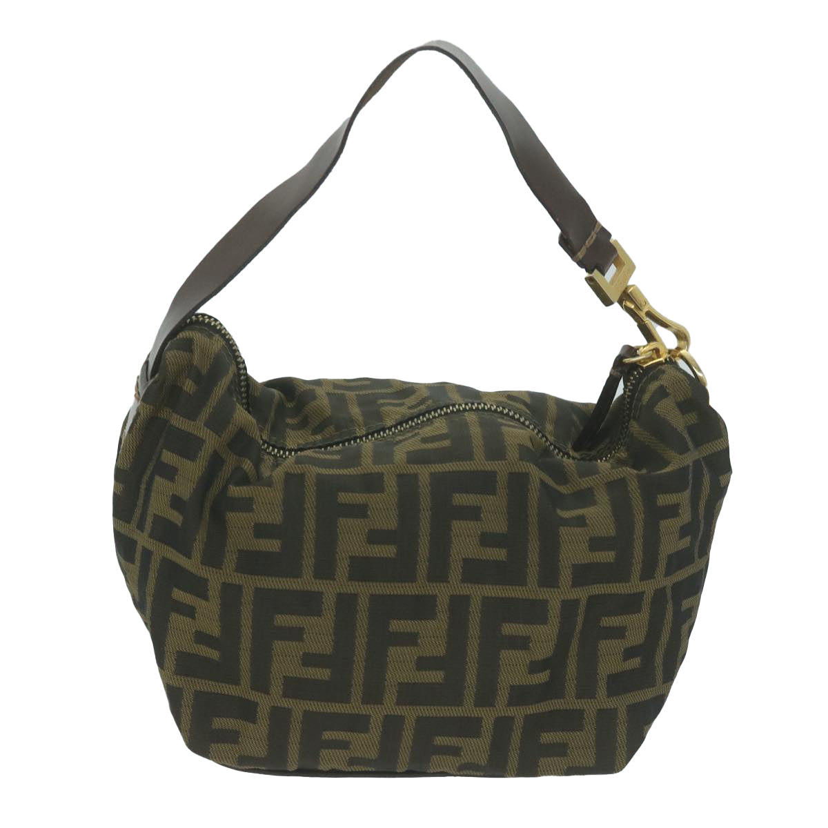 FENDI Zucca Canvas Hand Bag Black Brownam5701