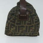 FENDI Zucca Canvas Hand Bag Black Brownam5701