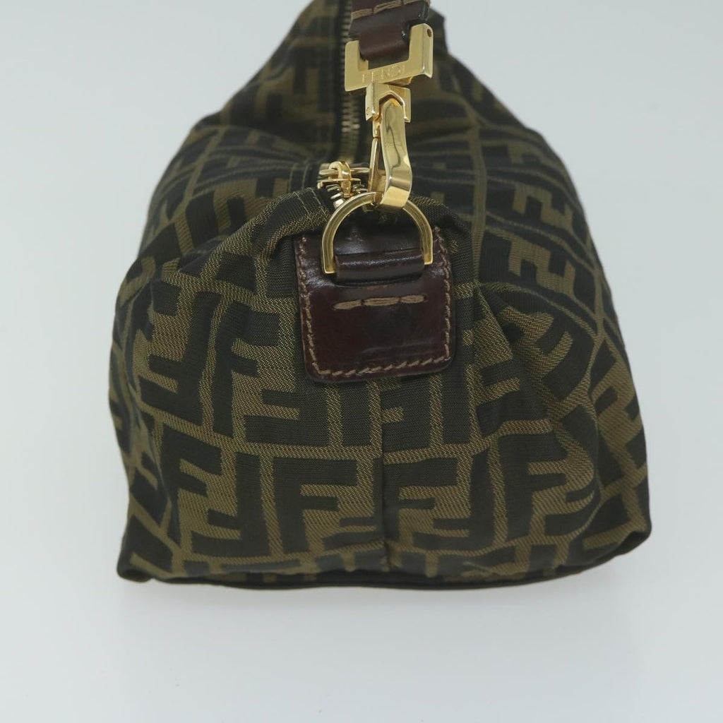 FENDI Zucca Canvas Hand Bag Black Brownam5701