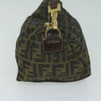 FENDI Zucca Canvas Hand Bag Black Brownam5701