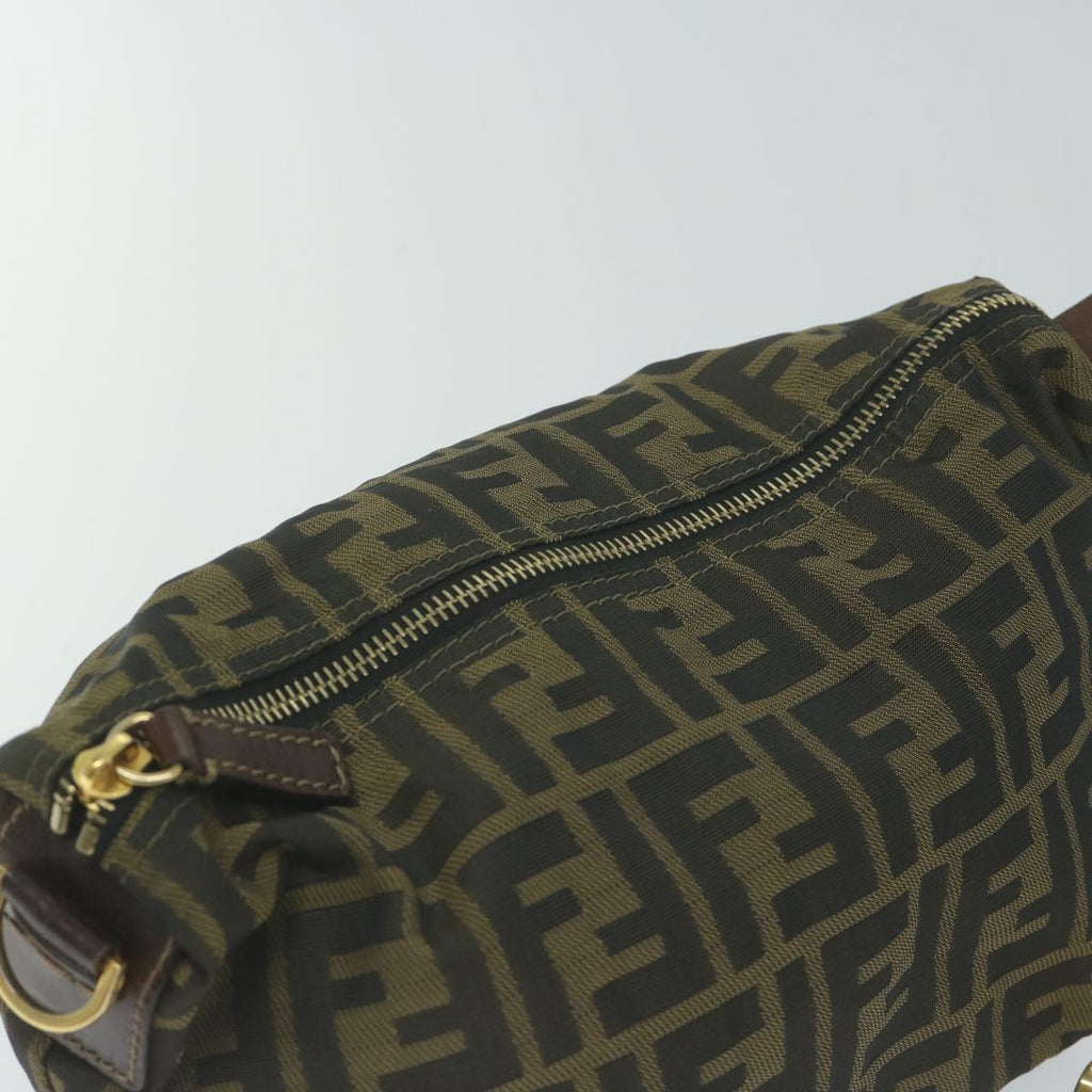 FENDI Zucca Canvas Hand Bag Black Brownam5701