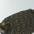 FENDI Zucca Canvas Hand Bag Black Brownam5701