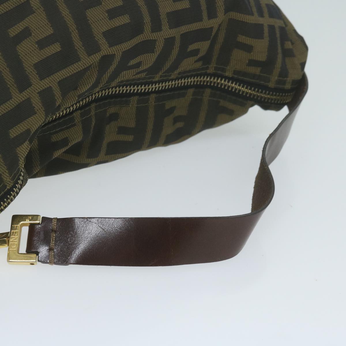 FENDI Zucca Canvas Hand Bag Black Brownam5701