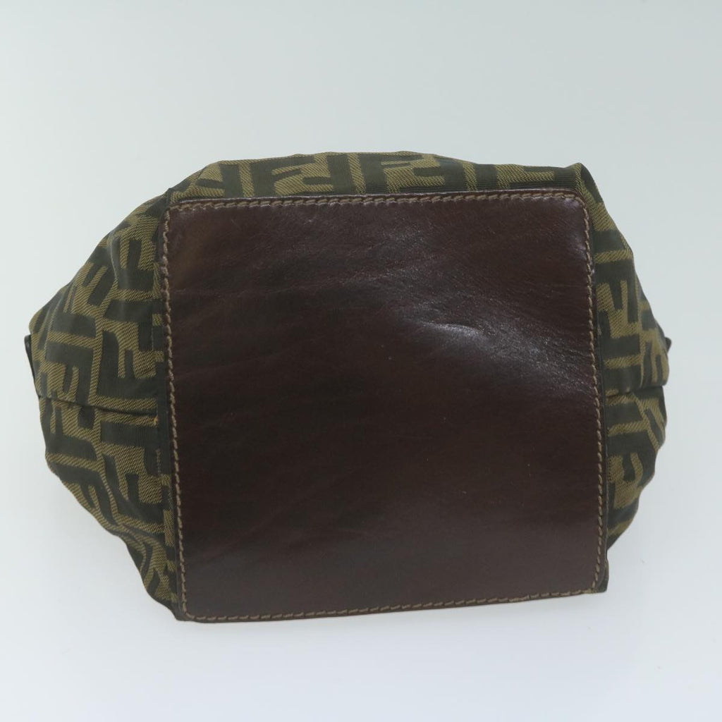FENDI Zucca Canvas Hand Bag Black Brownam5701