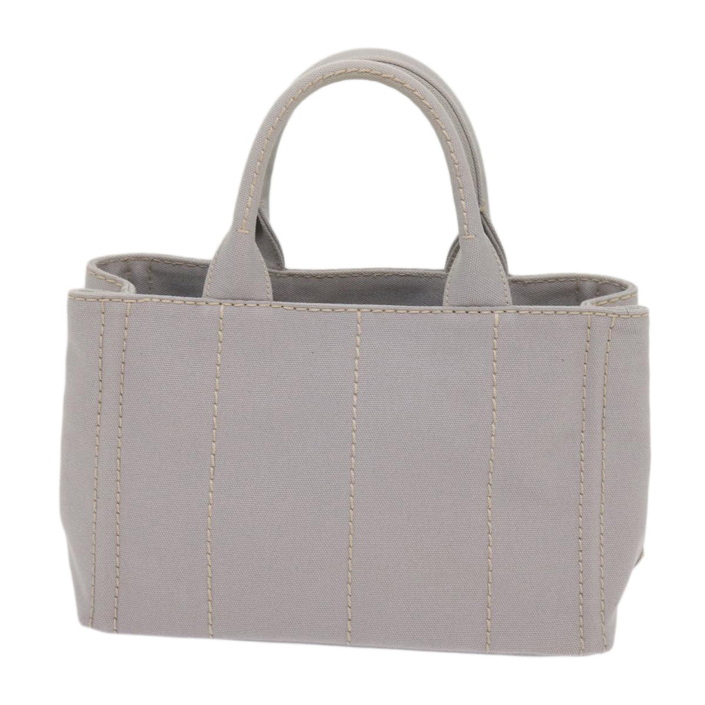 PRADA Canapa PM Hand Bag Canvas 2way Gray  am5703