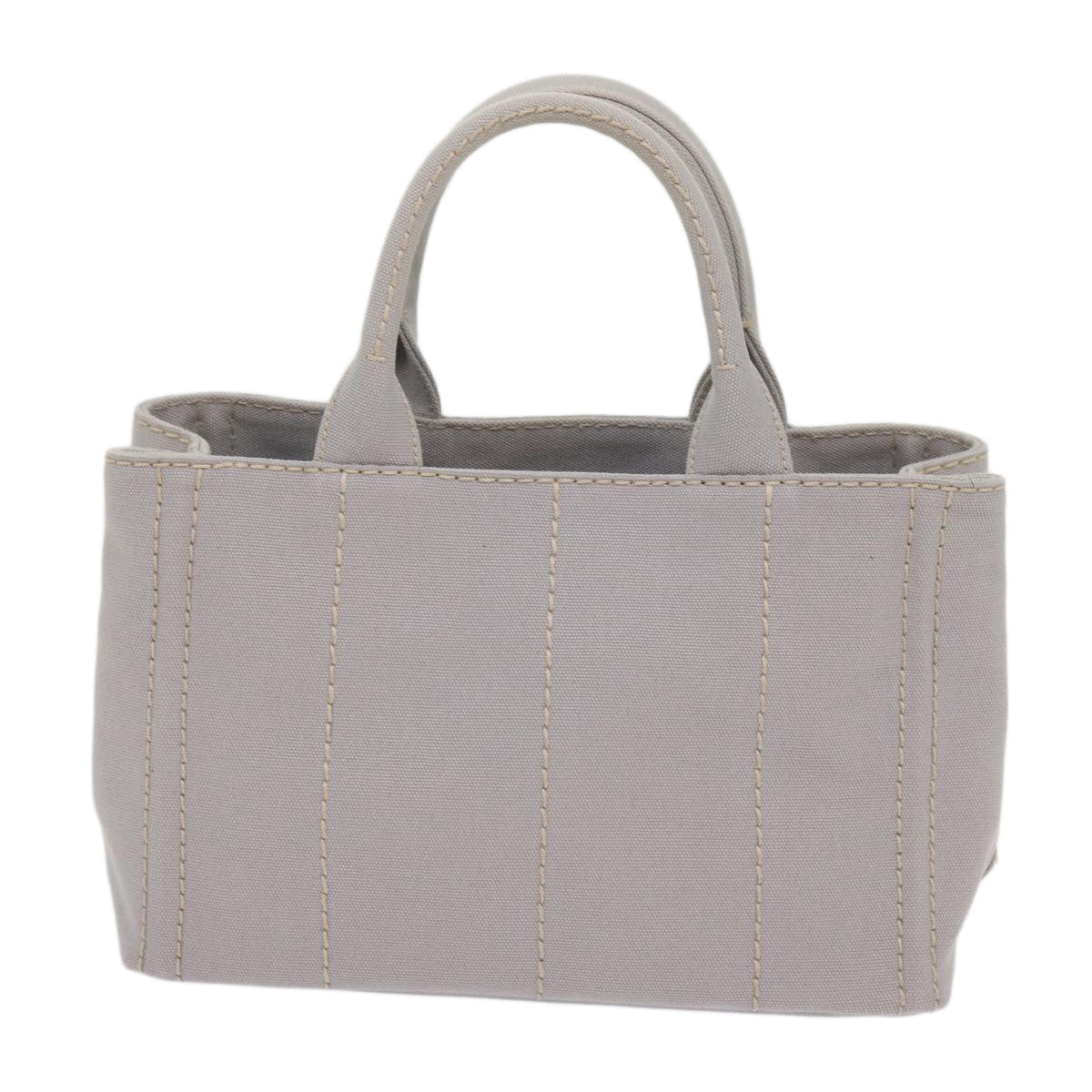 PRADA Canapa PM Hand Bag Canvas 2way Gray  am5703
