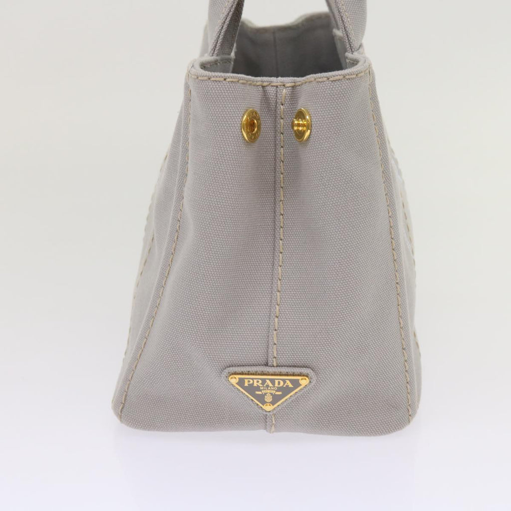PRADA Canapa PM Hand Bag Canvas 2way Gray  am5703