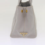 PRADA Canapa PM Hand Bag Canvas 2way Gray  am5703