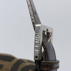 FENDI Zucca Canvas Mamma Baguette Shoulder Bag Brown Blackam5709